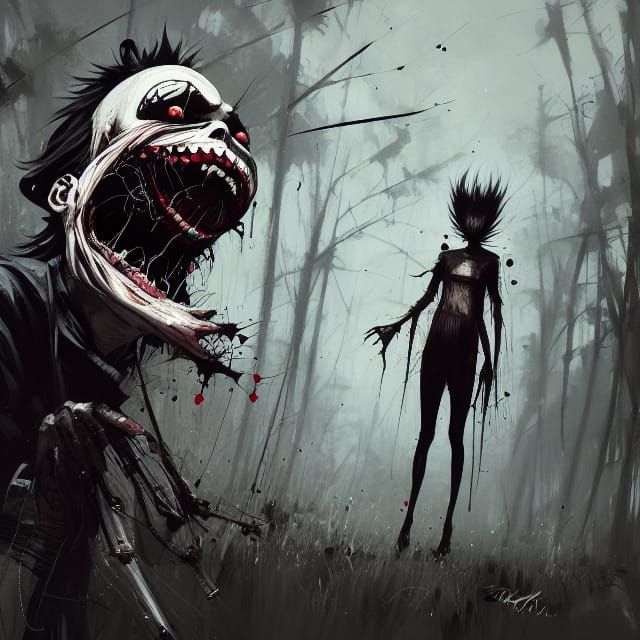 Terrifying Laughing Jack in Horror Style