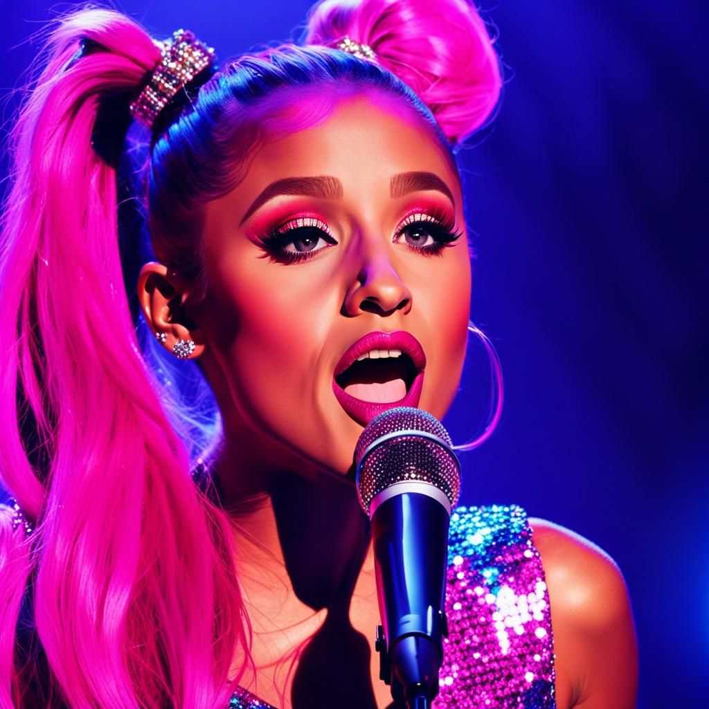 Pop Art Portrait of Singer in Warhol Style