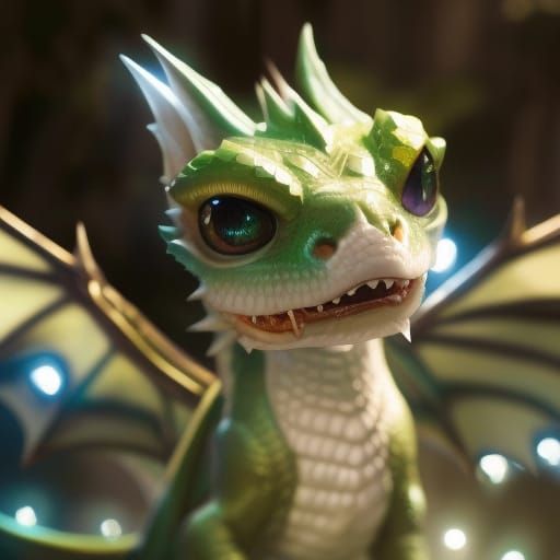 Adorable Chibi Dragon Portrait in Anime CGI Style