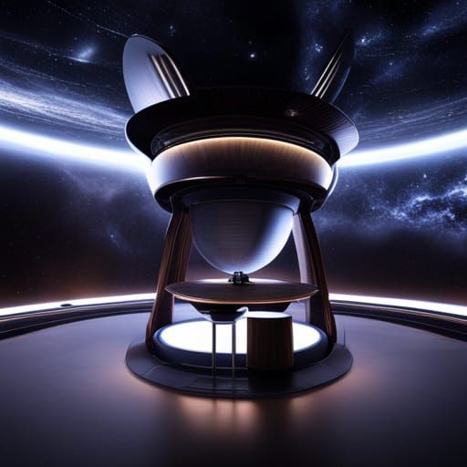 Futuristic Coffee Shop in Space Station