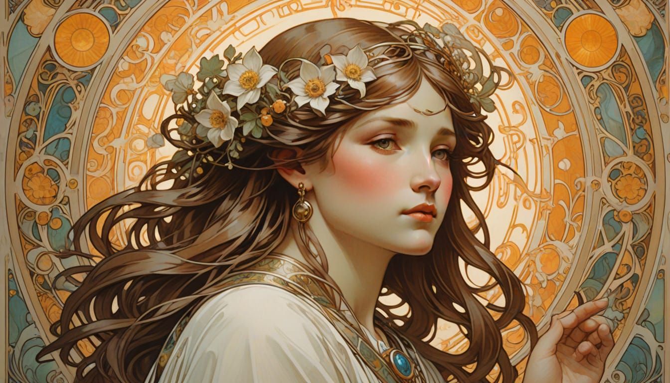 Golden Halo with Delicate Tendrils of Light