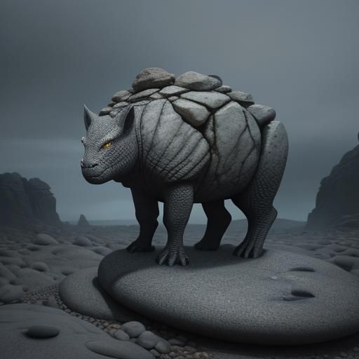 Pebble Creep in Surreal Rocky Landscape