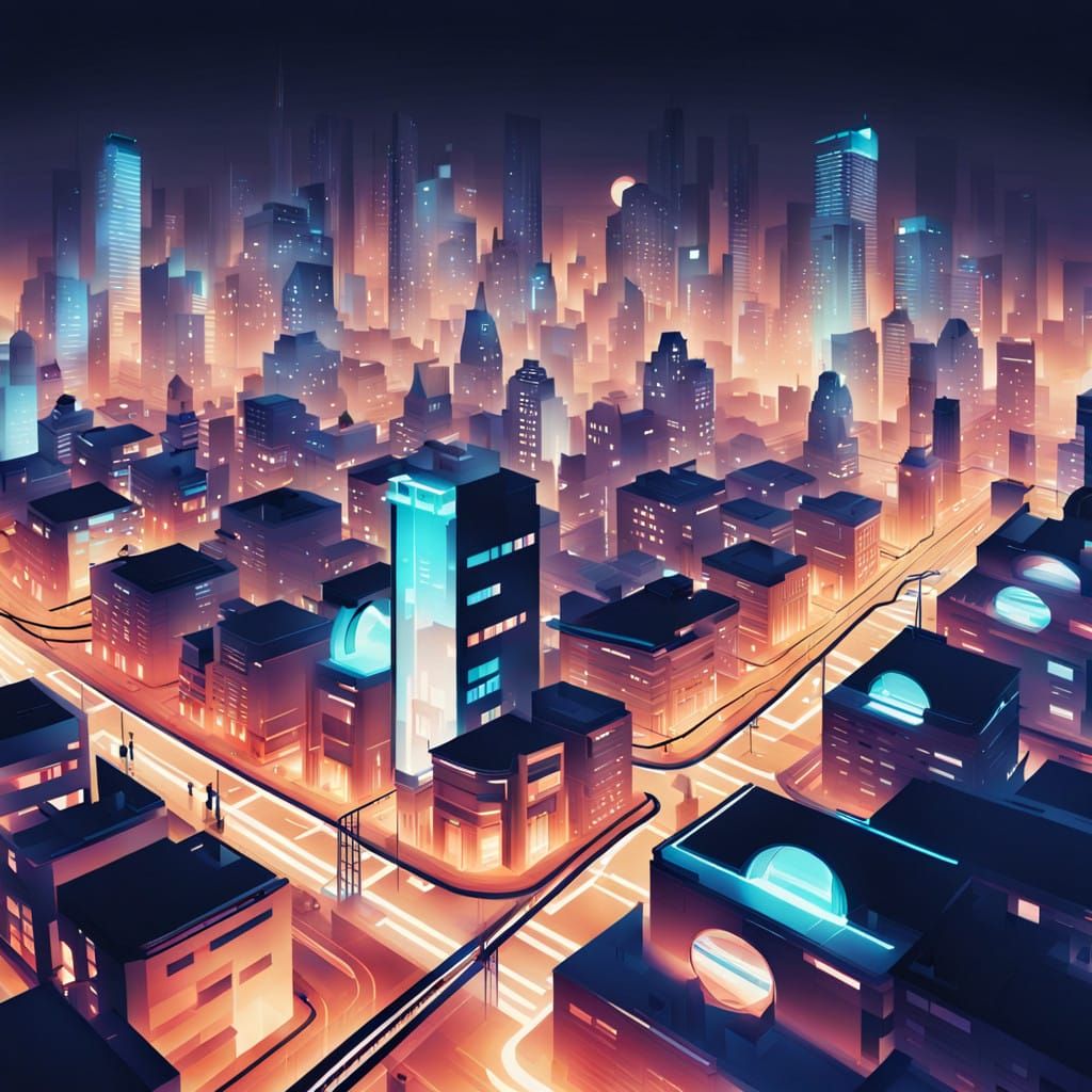 Futuristic Cityscape in Dreamlike Blur