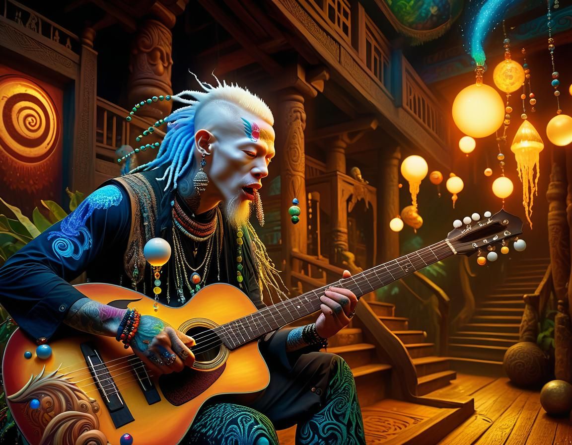 Surreal Shaman in Dreamland: Digital Oil Painting