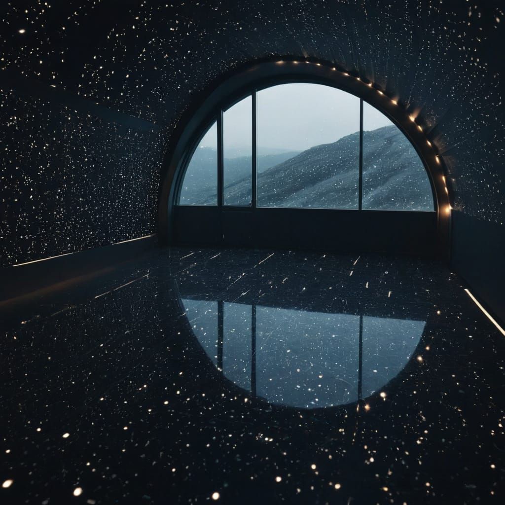 Breathtaking Starry Night in Futuristic Glass Structure