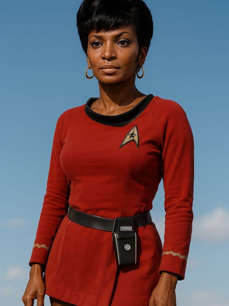 Star Trek Lieutenant Uhura in Surreal Sky