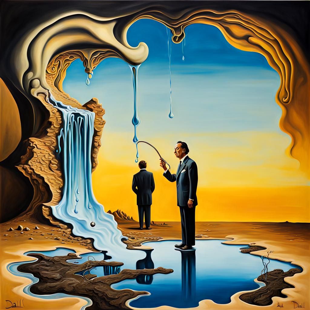 Abu in a Surrealist Landscape, Salvador Dali Style