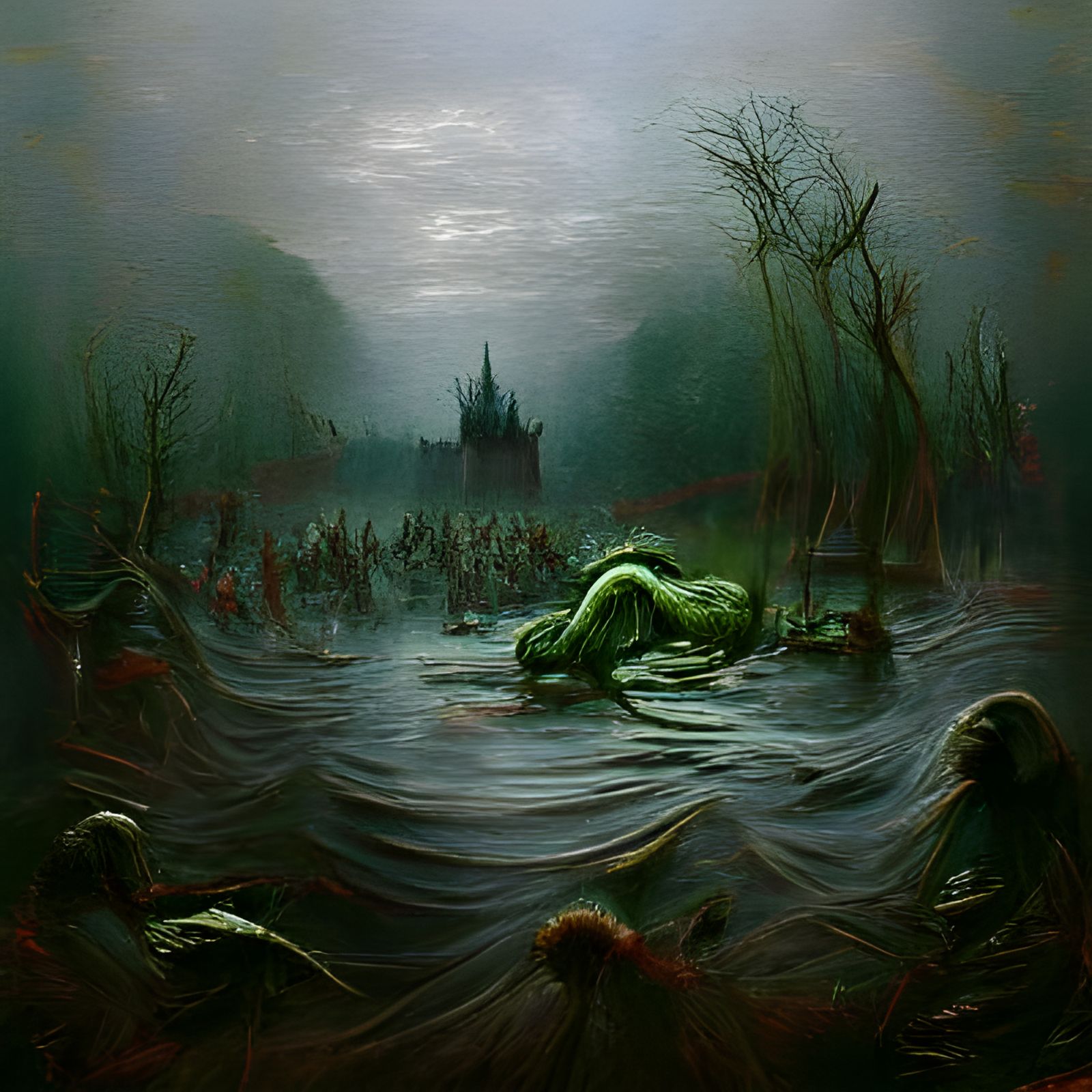 Horror Swamp Inspired by Gustave Doré