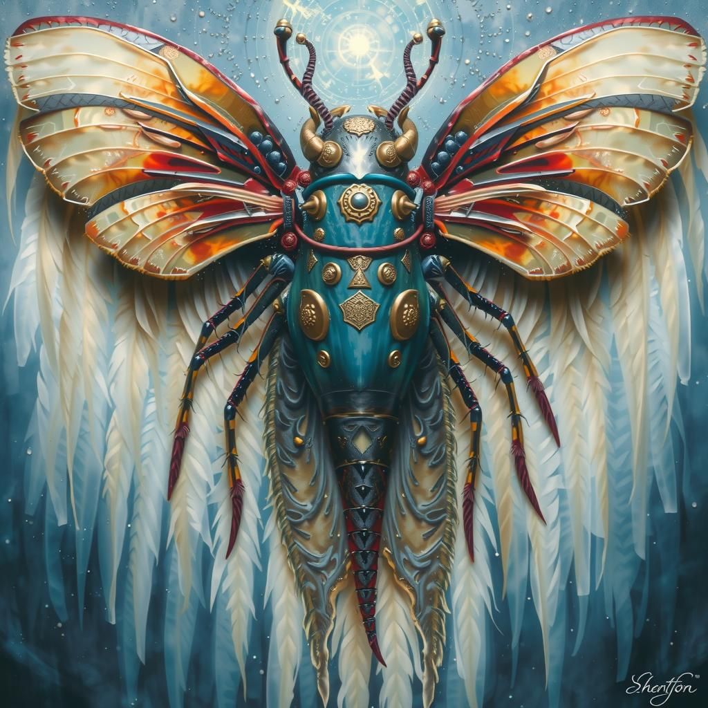 Moth in Flight: Surreal Digital Art