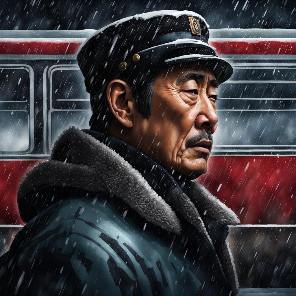 Fallen Man in Snowstorm: A Moment of Reflection