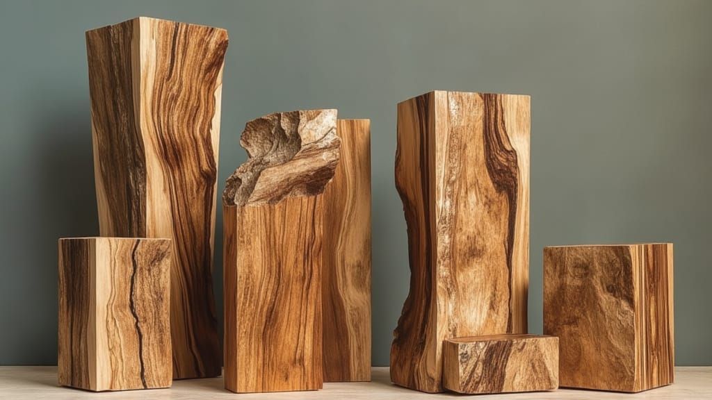 Surreal Wooden Forks Carved in Geometric Style