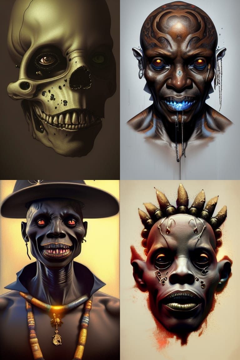 Papa Legba Portrait in Art Nouveau Style