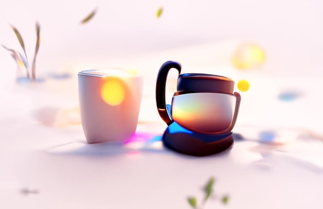 Coffee Cup in the Sun: 8K Digital Art
