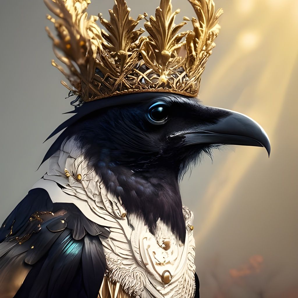 Crowned Crow: A Regal Bird in Sunlight