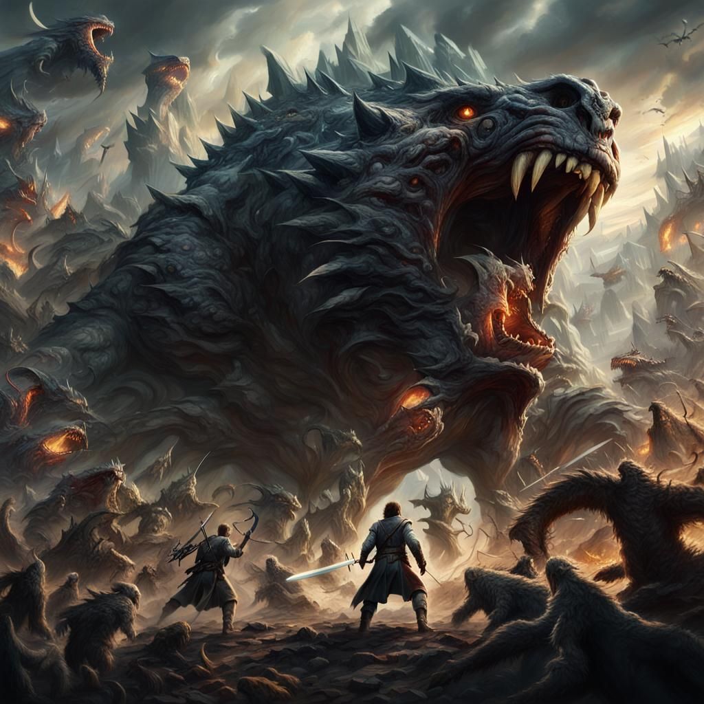 Hero's Roar: Epic Battle Against Monsters