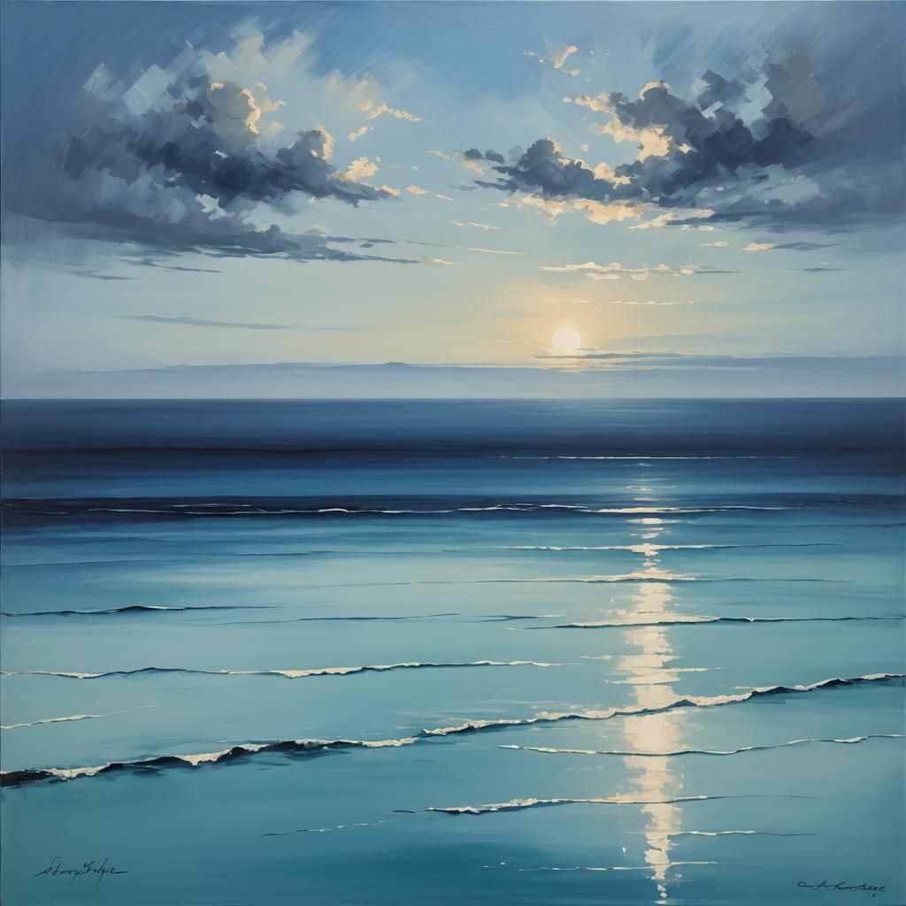 Blue Ocean Landscape in Fantasy Concept Art