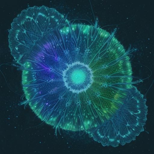 Bioluminescent Micrograph of Molecular Immunoglobulin Struct...