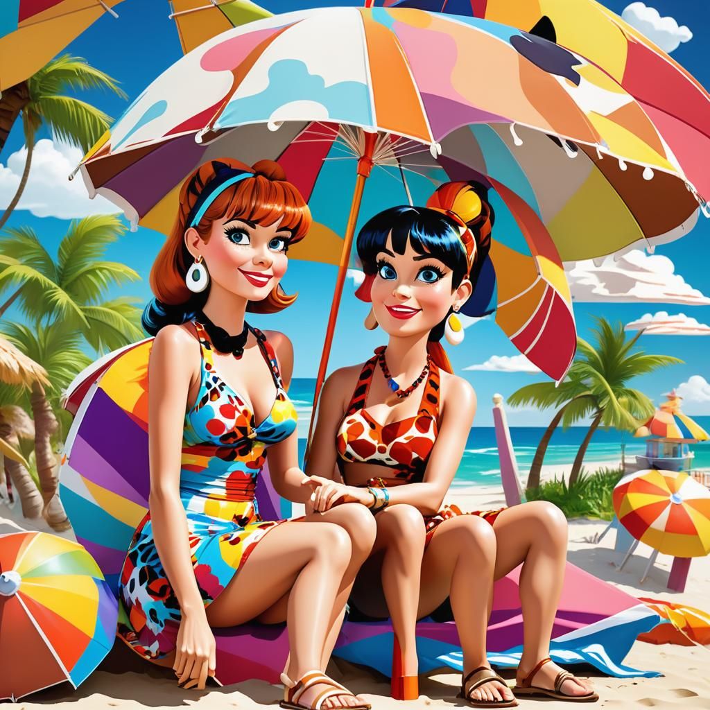 Colorful Beachside Flintstones