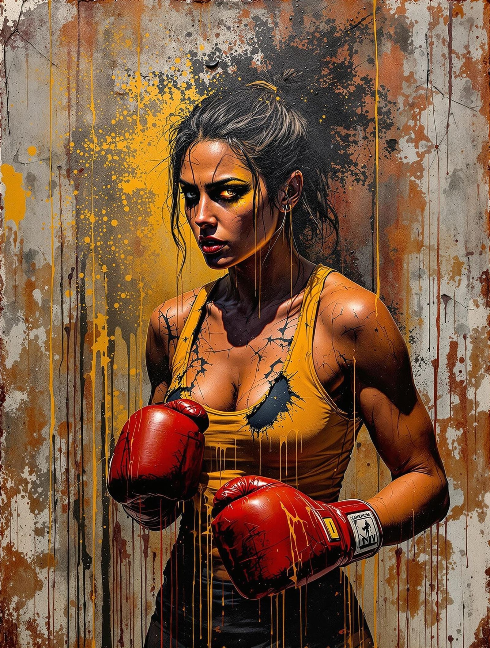 Battered Irish Boxer in Impasto Style