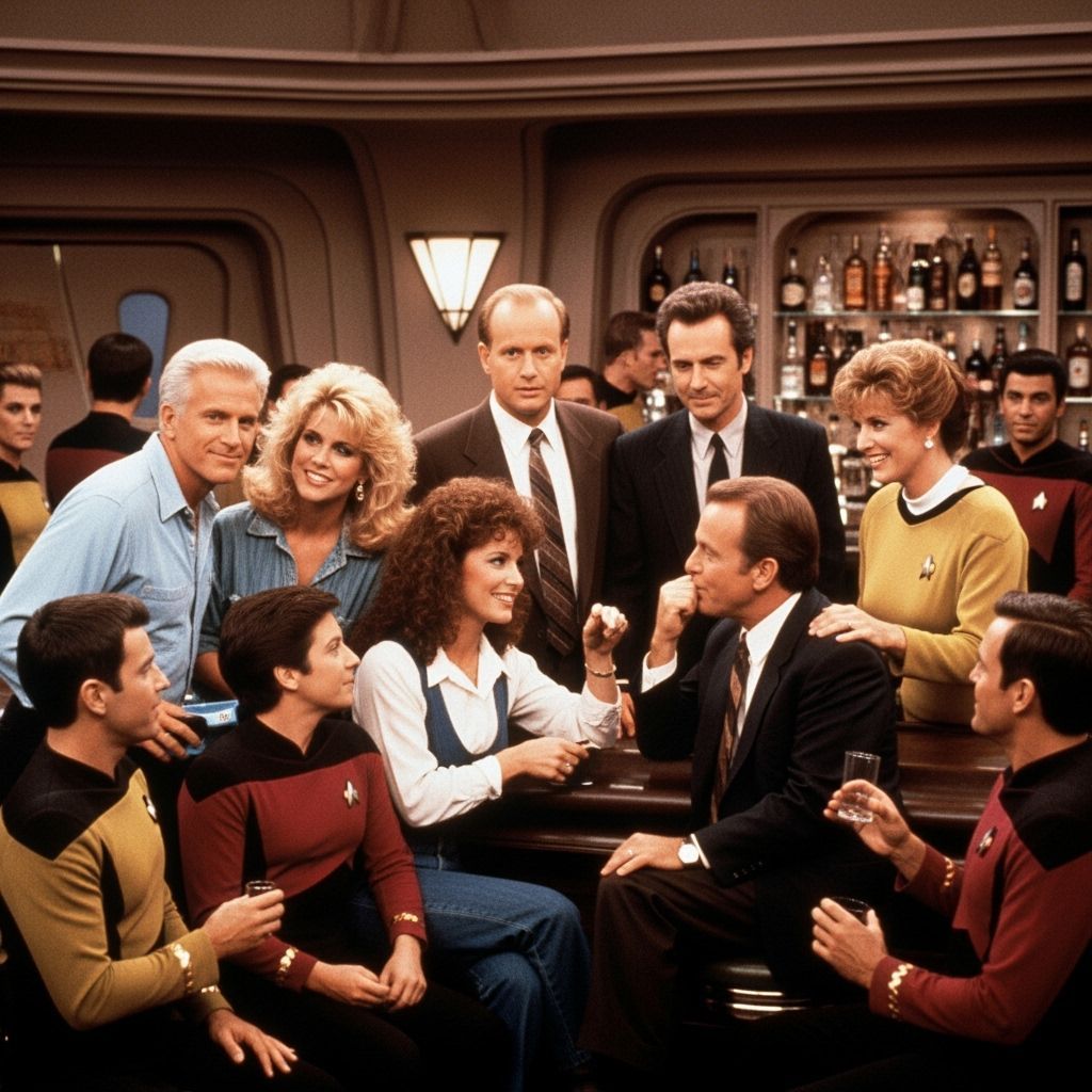 Cheers Cast on the USS Enterprise in 80s Sitcom Style