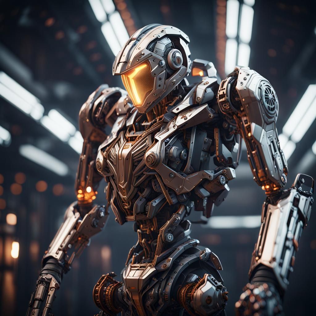 Futuristic Sci-Fi Knights in Polished Armor