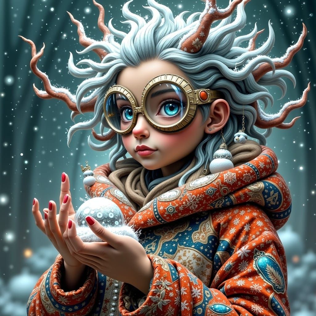 Quirky Artisan with Enchanted Snowstorm Baubles