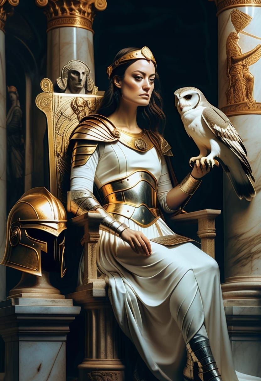 Athena in Elegant Pre-Raphaelite Splendor