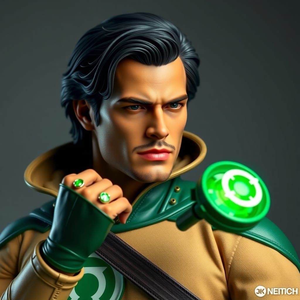 1917 Hercules Green Lantern in Hyperrealism Style