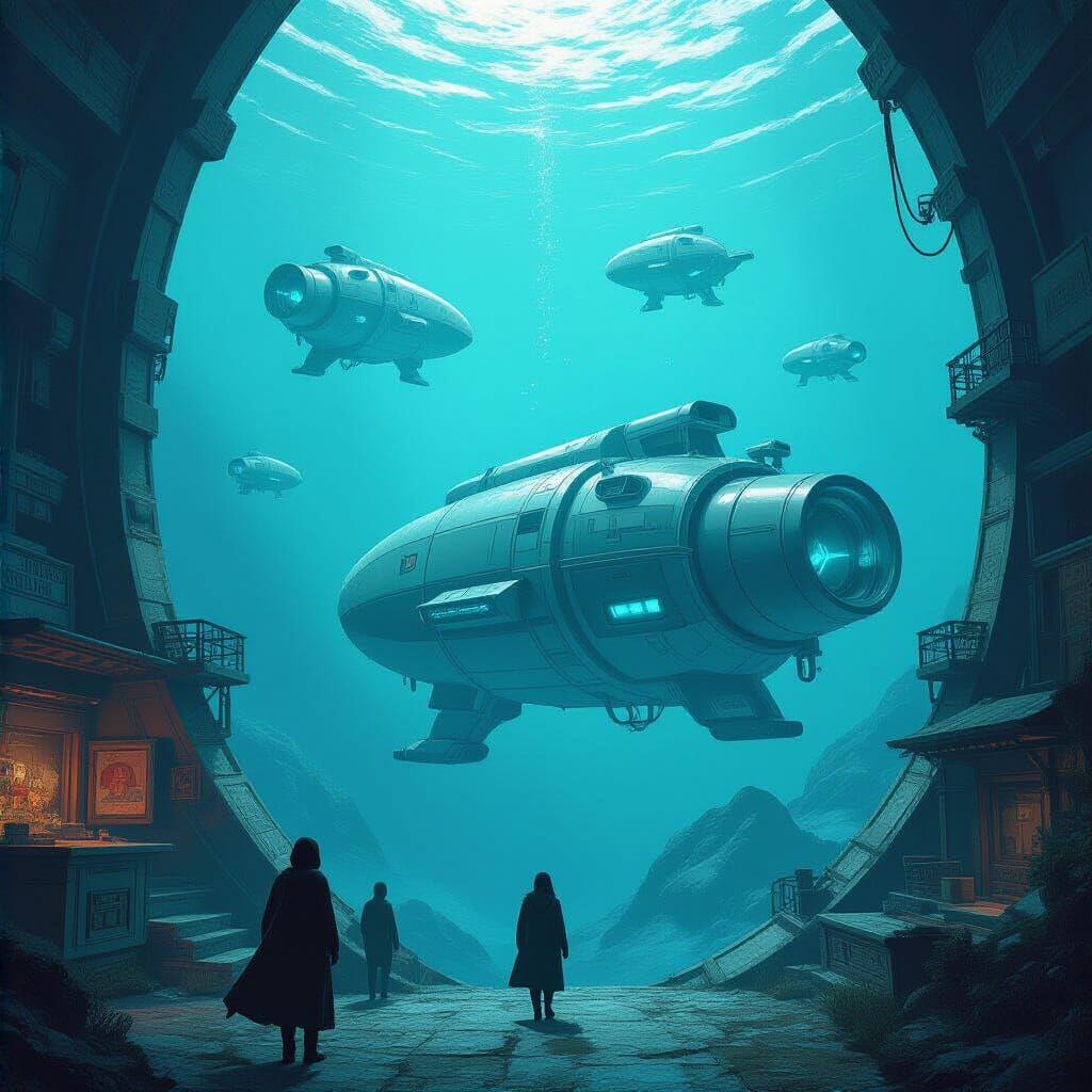 Dystopian Library Fire with Blank Text Frame