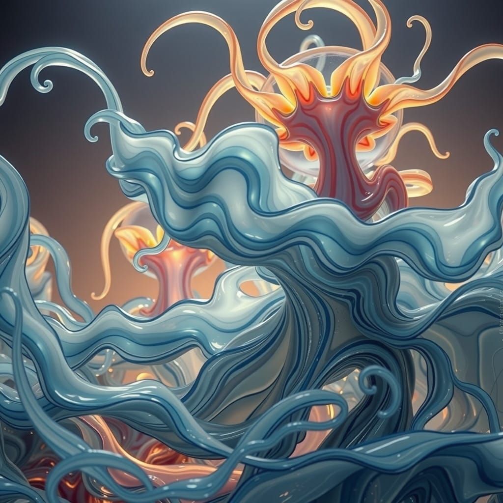 Ethereal Duotone Masterpiece in Vibrant Blue and Pink