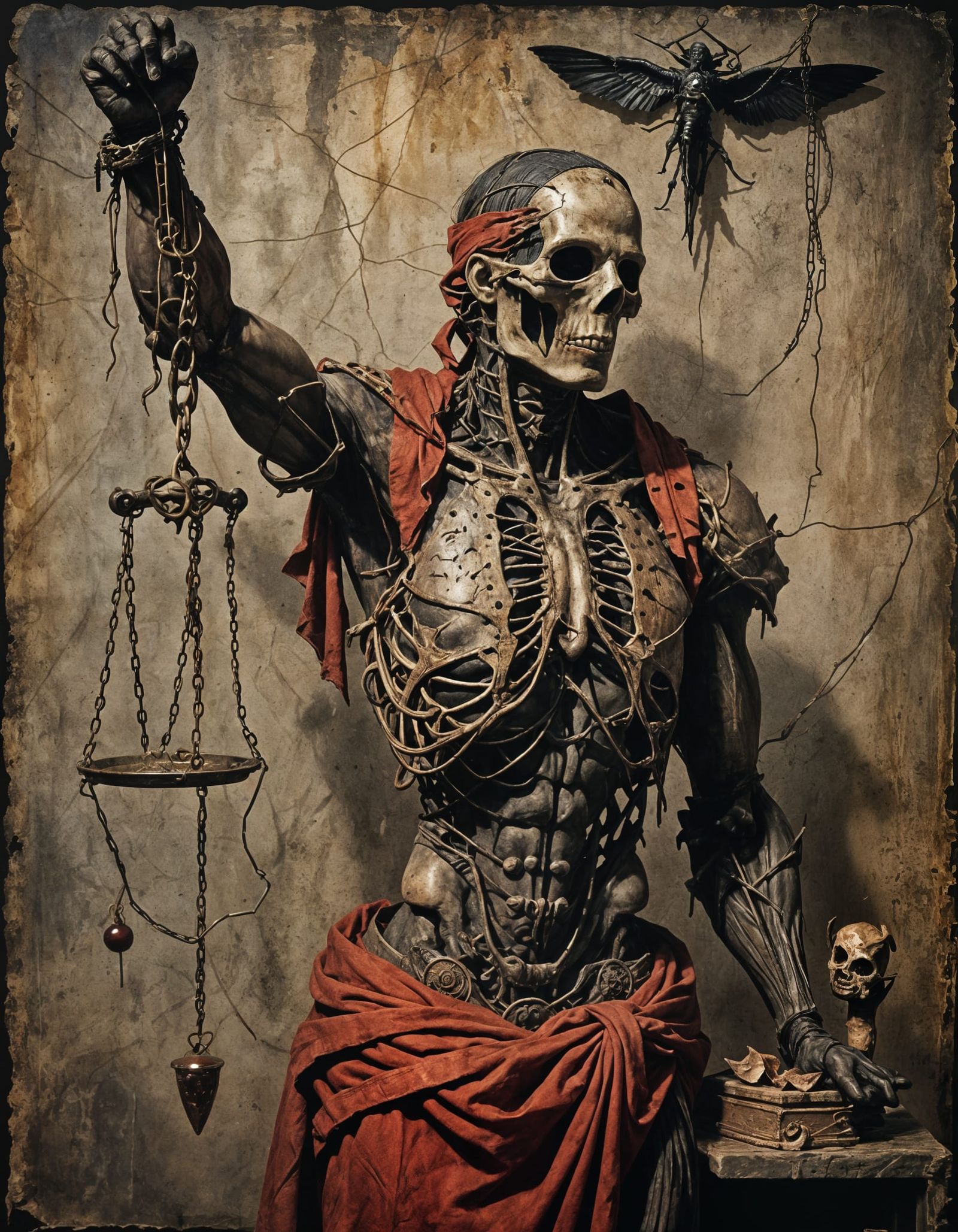 Sinister Justice Tarot Card in Gothic Art