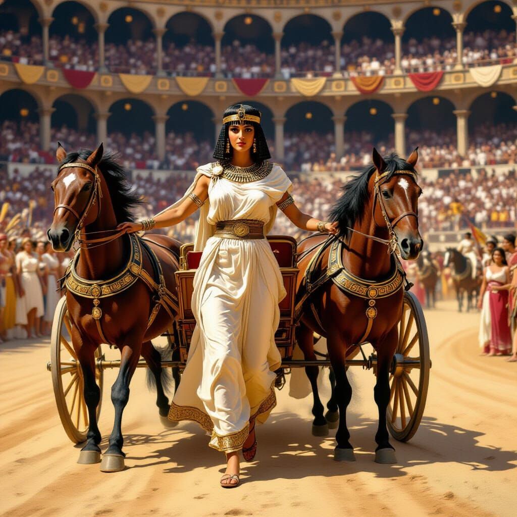 Cleopatra Selene's Triumphant Chariot Race in Rome