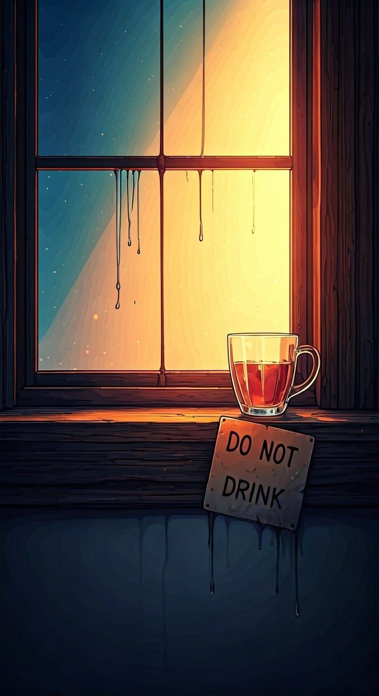 Mysterious Glowing Liquid in Anime Style