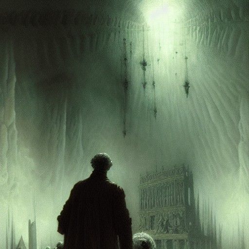 Blind Man's Vision in Horror Style