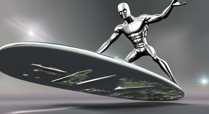 Silver Surfer Rides Through Space