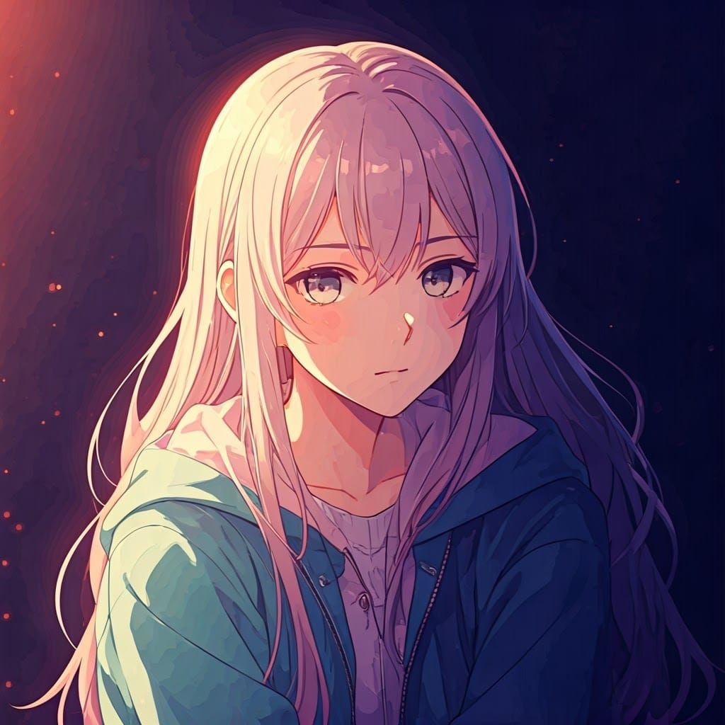 Pastel Anime Art: Tender Moment in Studio Trigger Style