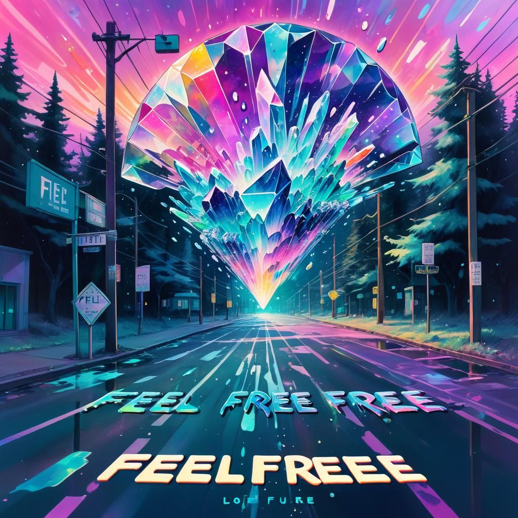 LOFI Album Cover: Feel Free in Crystal Dimensions
