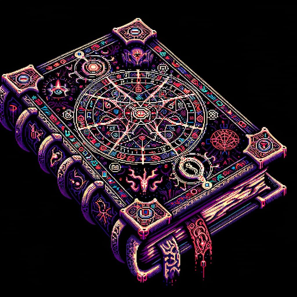 Cursed Codex: Ancient 8-Bit Pixel Art