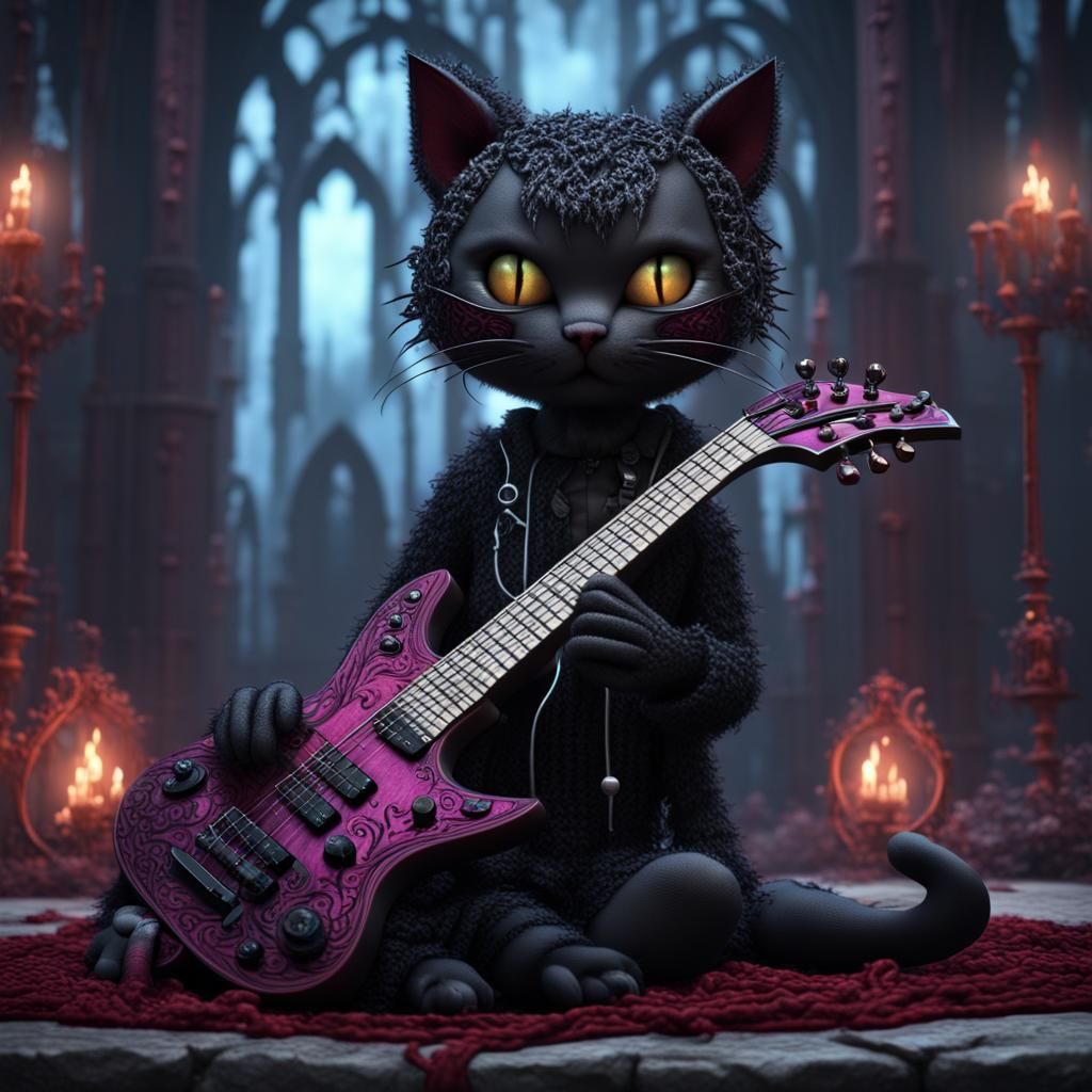 gothic emo kitty knitted