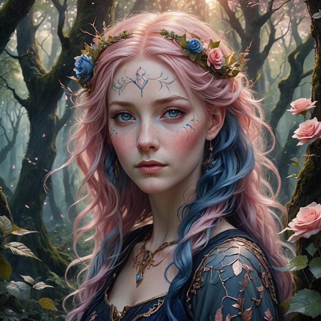 Tuatha De Dannan Portrait in Magical Forest