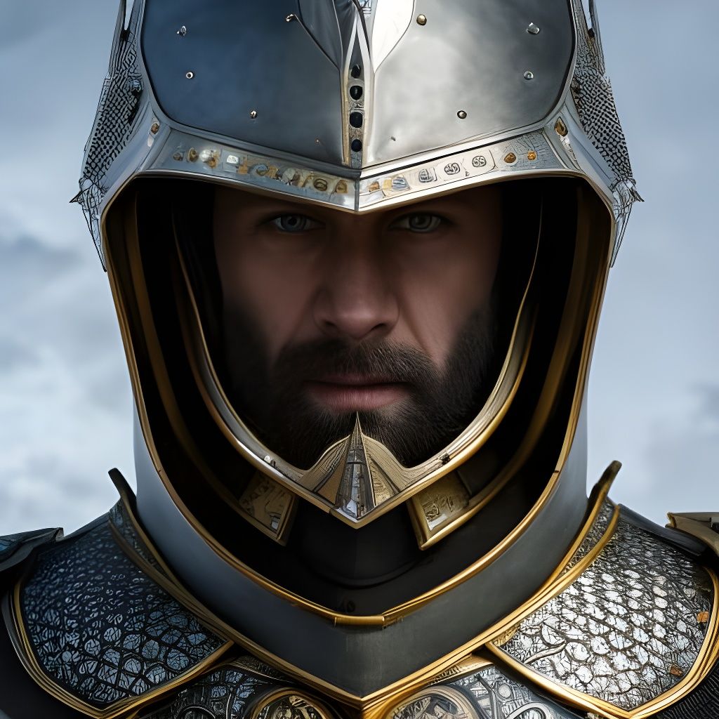 Detailed Knight Portrait in Hyperrealistic Style