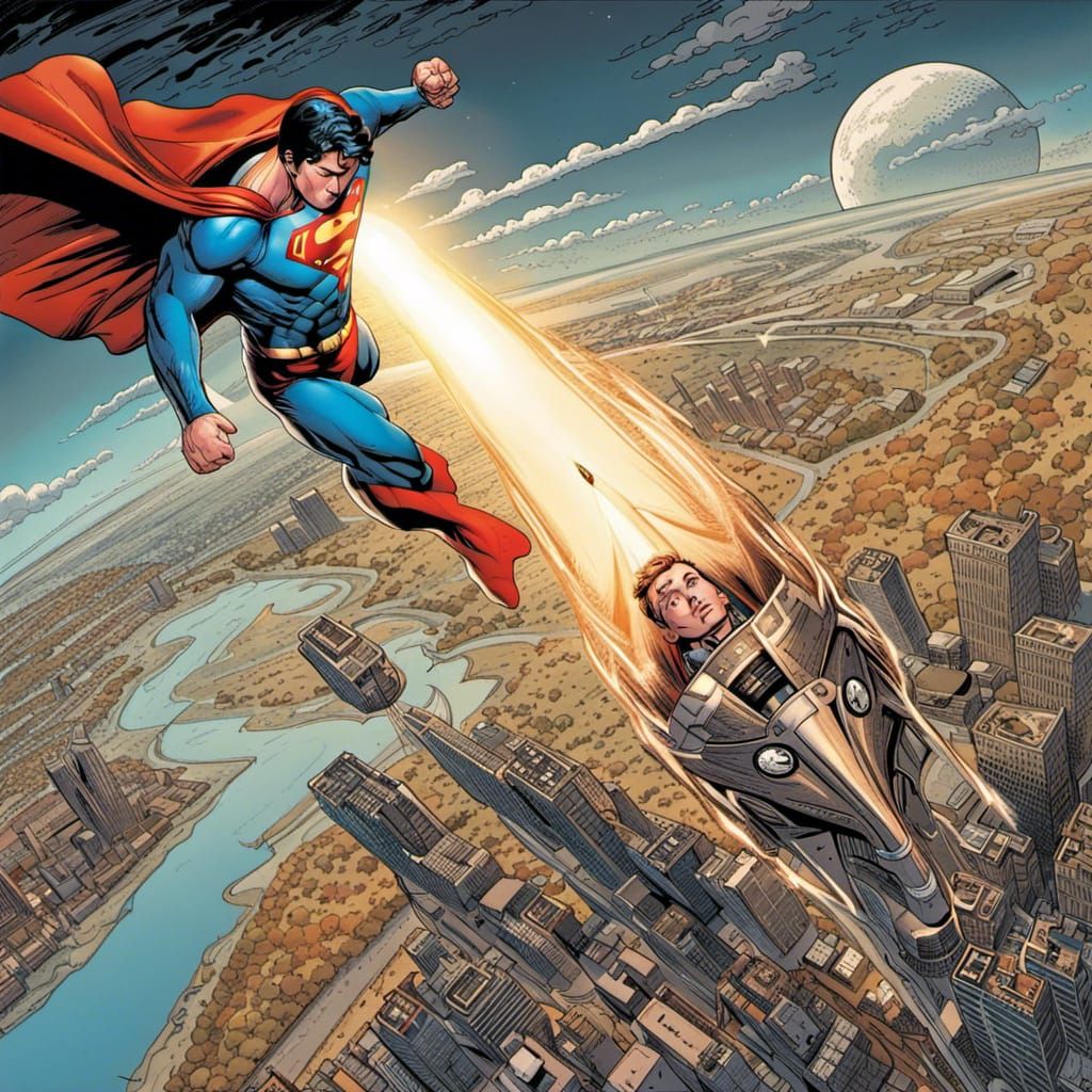 Superman's Arrival on Earth: Comic Book Art
