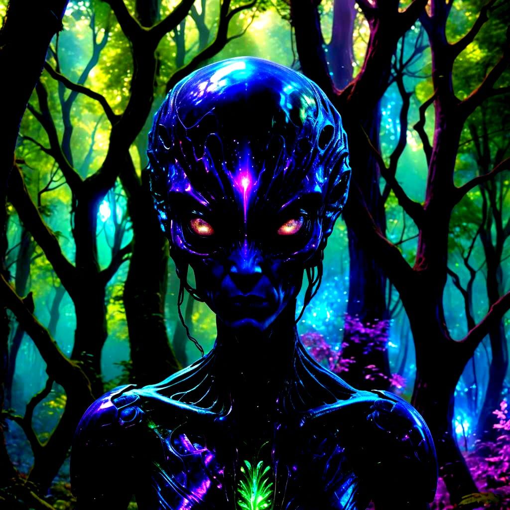 Detailed Alien Matte Painting in Deep Color