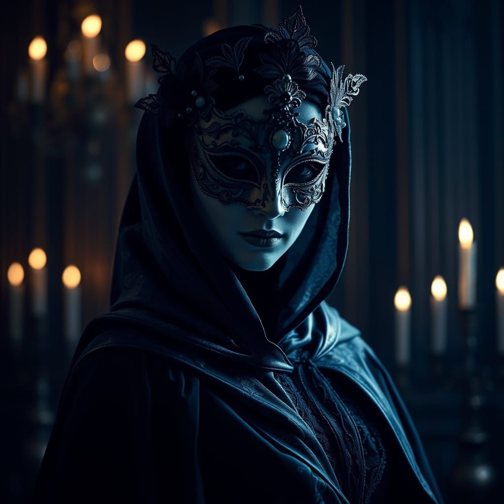 Mysterious Woman in Baroque Elegance