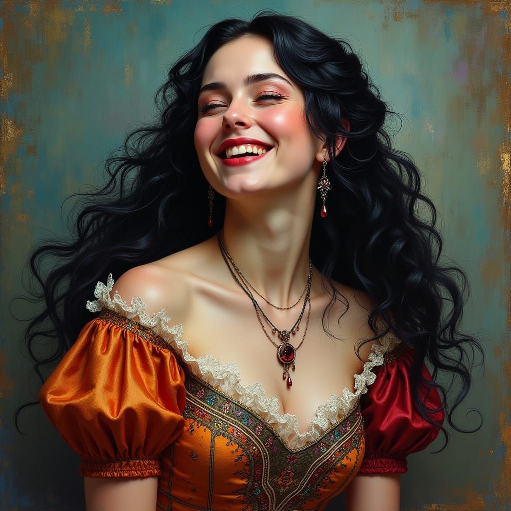 Vivacious Triss Merigold in Gilded Masterwork Painting