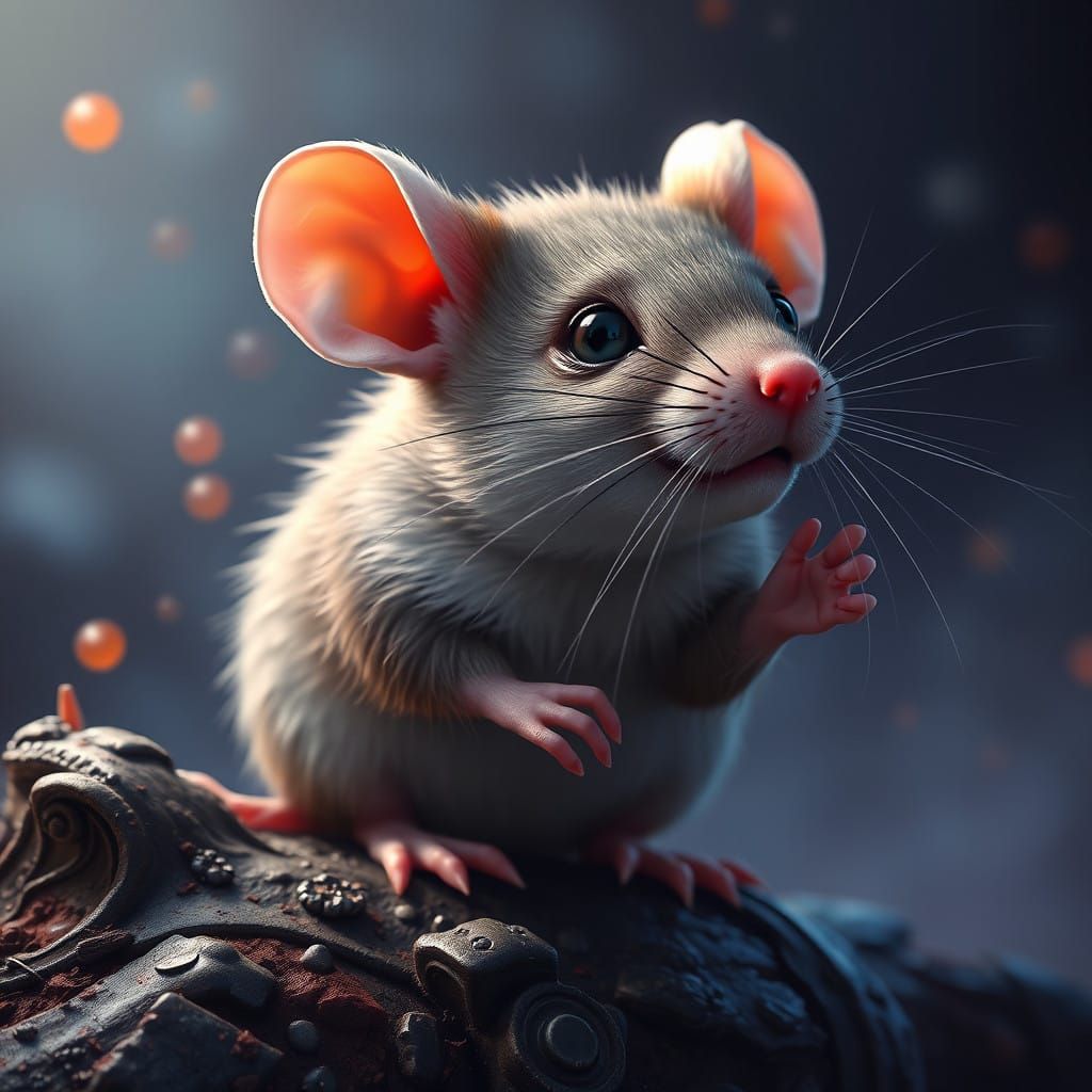 Whimsical Fantasy Rat in Richly Detailed Scene