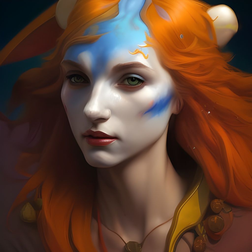 Intricate Jester Rabbit Portrait in 8k Resolution