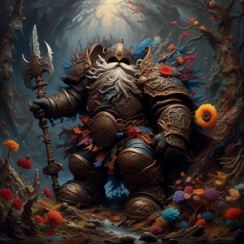 Enchanted Forest Scarecrow with Glowing Eyes in Fantasy Styl...