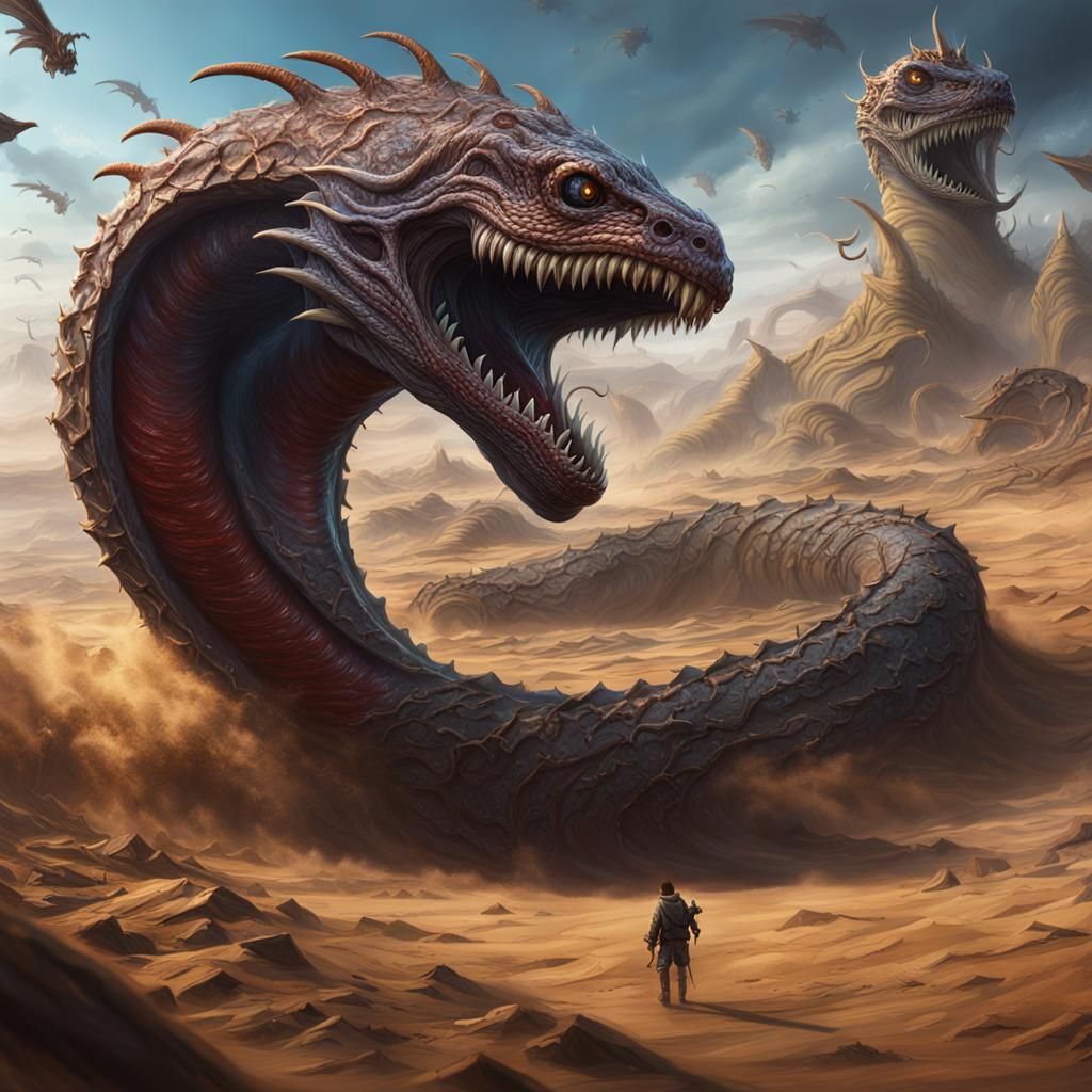 Sandworm Attack: Detailed Matte Painting