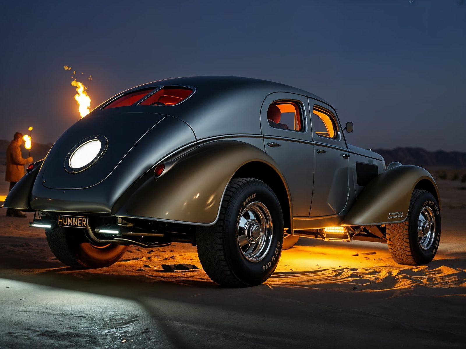 Steampunk Humvee Limousine at Futuristic Desert Festival